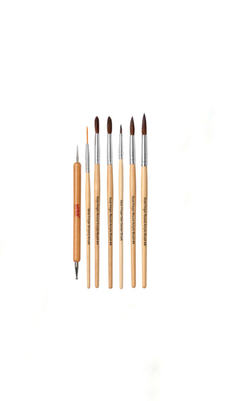 Gold Finger Acrylic Nail Brush Set (7 pieces)