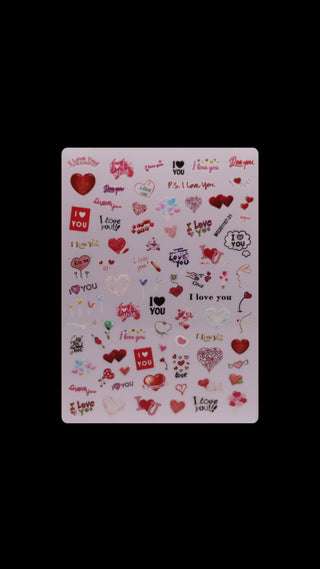 Kiss and Love Stickers for Nails