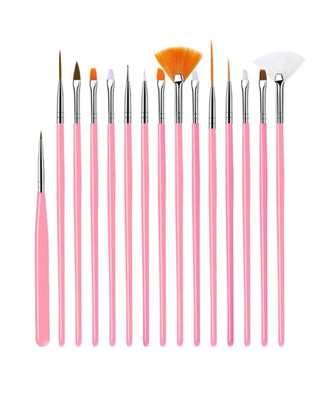 Nail Art Brushes - (15 pieces)