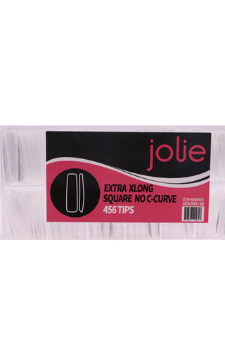 Jolie Square Nail Tips (Extra Long No C-Curve Complete Nail) 456 pieces