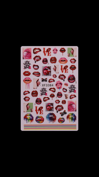 Kiss and Love Stickers for Nails